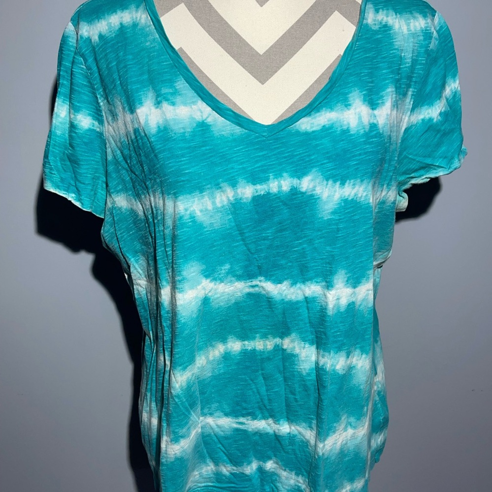 Sonoma Turquoise Tie-Dye Short Sleeve Top